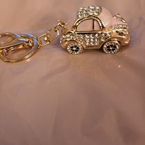 Gold and Pink Car Key Chain